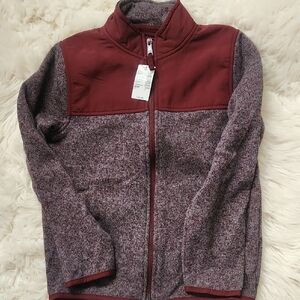 The Childrens Place Burgundy and Gray Zip-Up Jacket